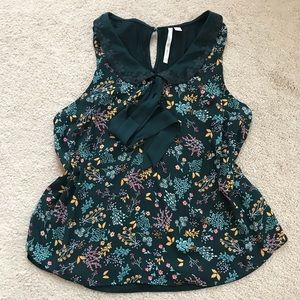 LC - Forrest Green Floral Blouse